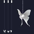 White Butterfly Shaped Modern Chandelier With Elegant Minimalist Design For Home Decor