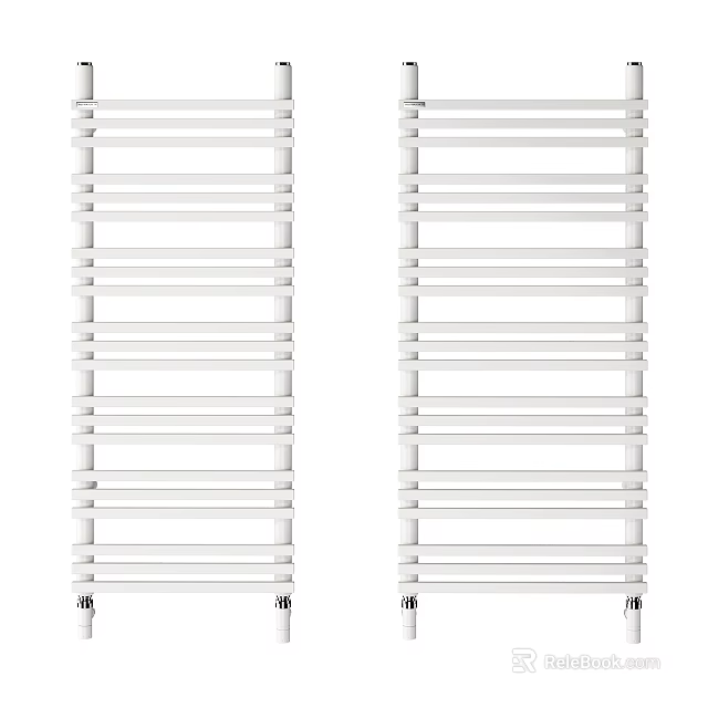 Elegant White Vertical Radiators With Wheels Modern Design For Home Heating 3d model 
