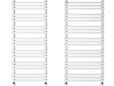 Elegant White Vertical Radiators With Wheels Modern Design For Home Heating 3d model