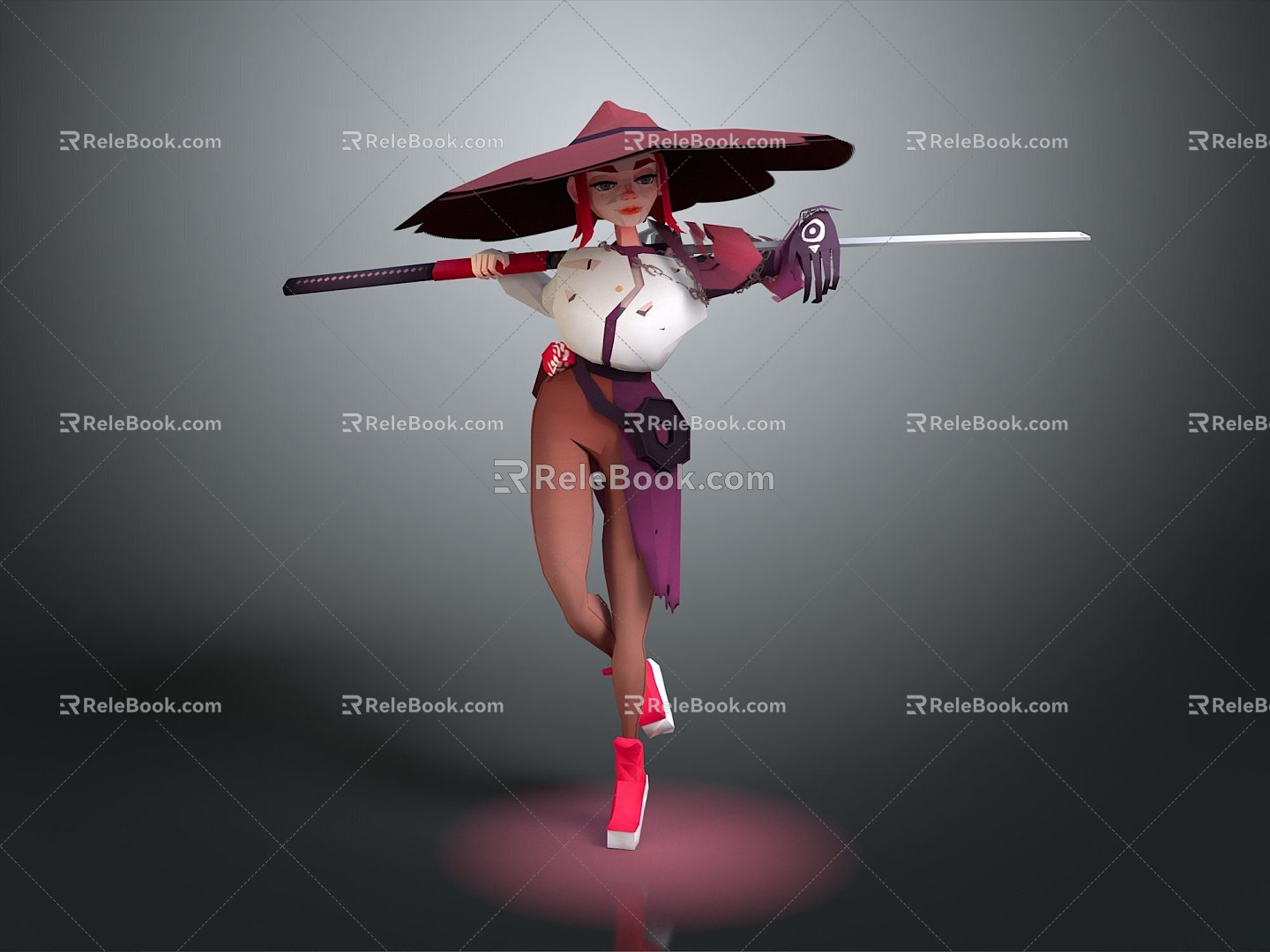 Modern game character lady soldier female detective female agent female thitter model