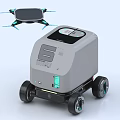 Smart Machine With Drone And Wheeled Device Featuring Solar Panel And Display Screen
