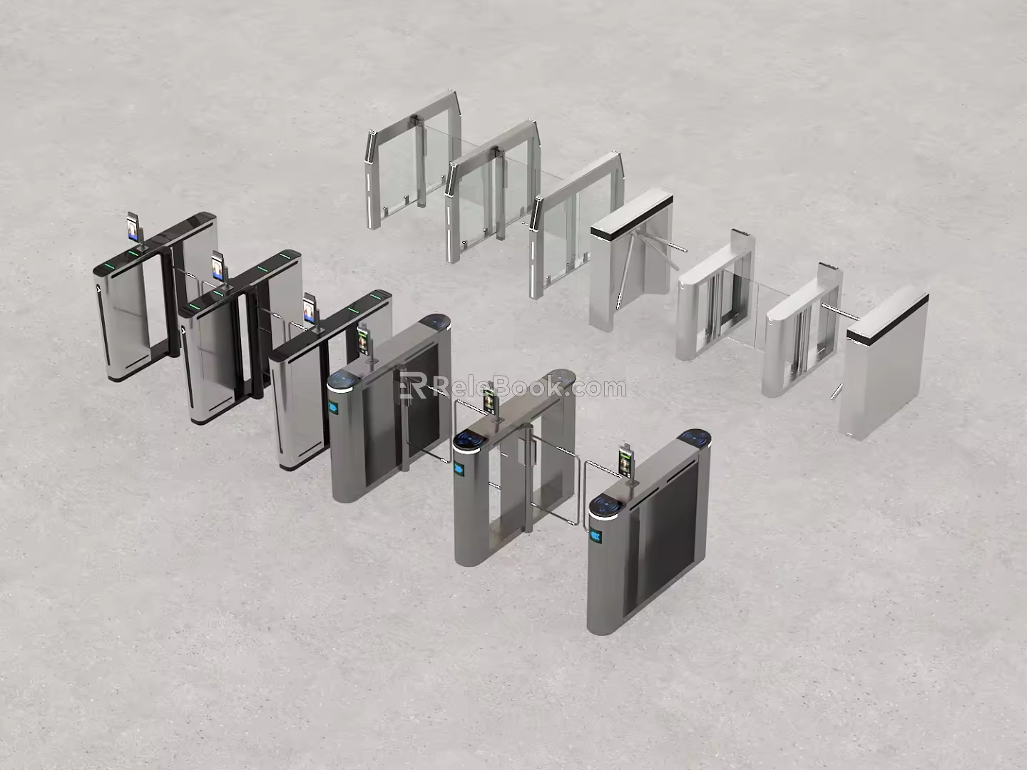 Modern gate induction door automatic door 3d model