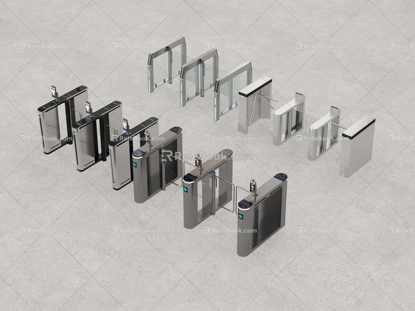 Modern gate gate induction door automatic door 3d model