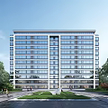 Modern High Rise Residential Building With Glass Windows And Lush Green Surroundings