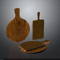 Wooden Cutting Boards with Various Shapes for Food Preparation in Kitchen