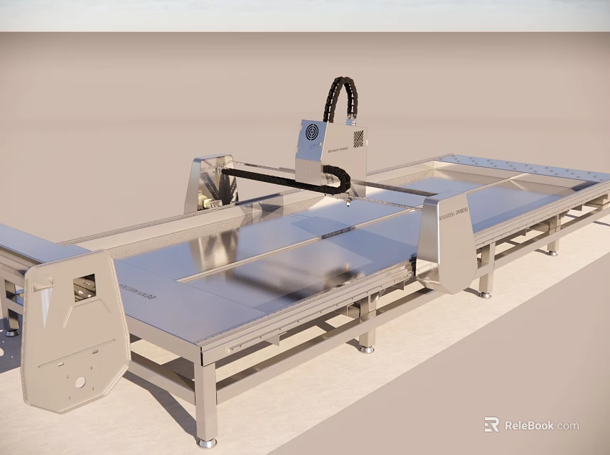 Industrial CNC Cutting Machine With Large Worktable And Precision Cutting Tools 3d model 