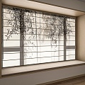 New Chinese Bamboo Curtain Rolling Curtain Shangri-La Curtain 3d model