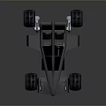 Futuristic Black Race Car With Streamlined Design And Large Modern Wheels
