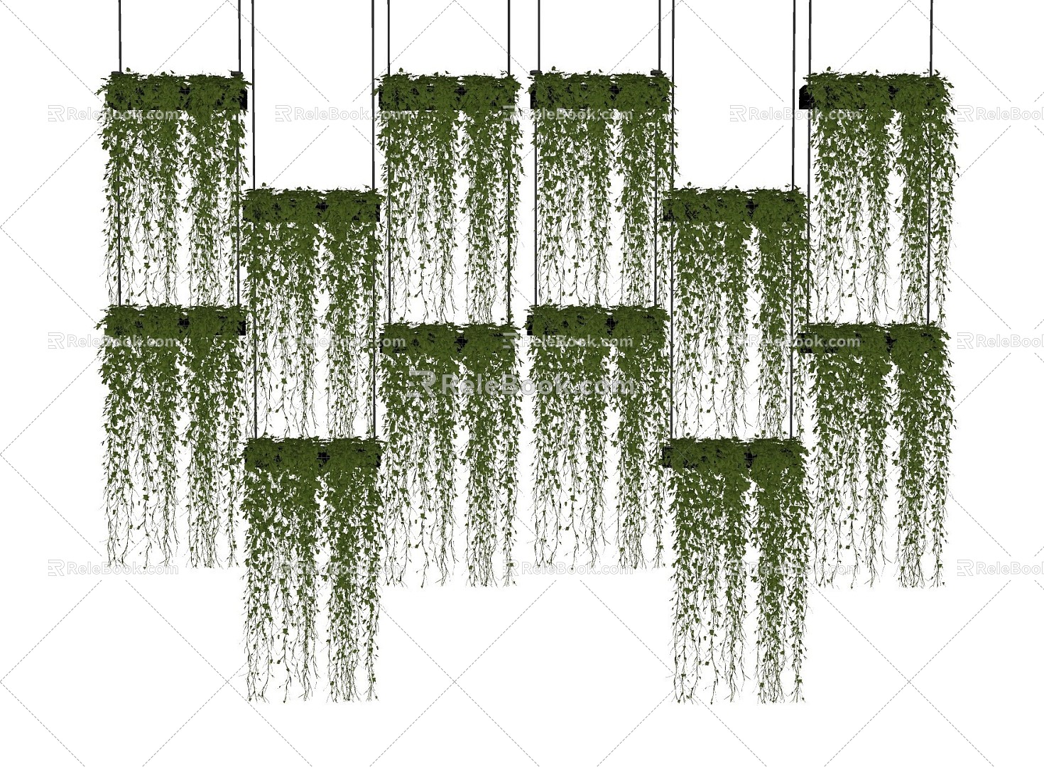 Modern vine plant wall plant 3d model