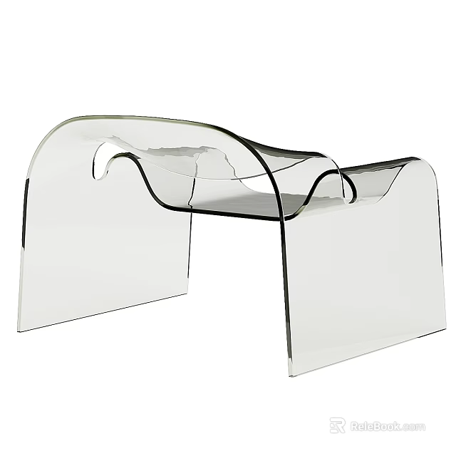 Modern Transparent Leisure Chair With Acrylic Material And Ergonomic Design 3d model 