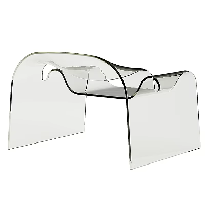 Modern Transparent Leisure Chair With Acrylic Material And Ergonomic Design 3d model
