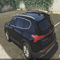 Black Hyundai SUV Featuring Modern Exterior Design Sleek Headlights And Bold Grille
