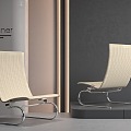 Rattan leisure chair wood 3d model