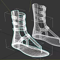 Black Roman Style Sandals with Multiple Straps and Metal Buckles Design