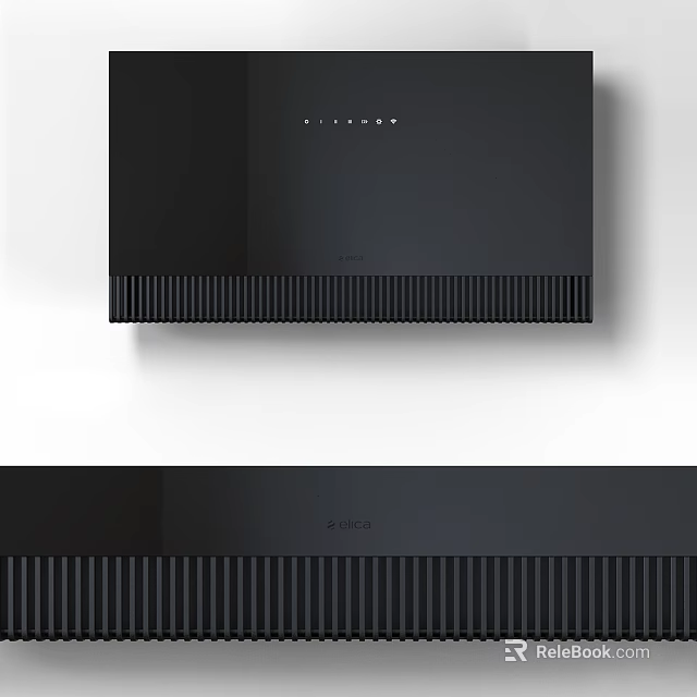 Sleek Modern TV Background Wall Design With Black Vertical Stripes And Textured Surface 3d model 