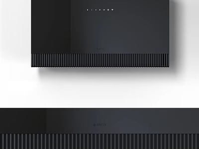 Sleek Modern TV Background Wall Design With Black Vertical Stripes And Textured Surface 3d model