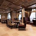 Cozy Café Interior Design With Wine Racks Tables Chairs Ceiling Lights And Paintings