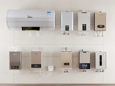 Different Types Of Home Appliances Wall Mounted Water Heaters 3d model