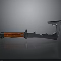Stylish Tactical Weapon With Red Handle And Serrated Metal Blade Design