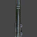 Futuristic Tactical Gun With Scope Wooden Grip And Metal Barrel Design