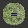 Computer Rendered 3D Solar Panel Model On Green Grass Surface