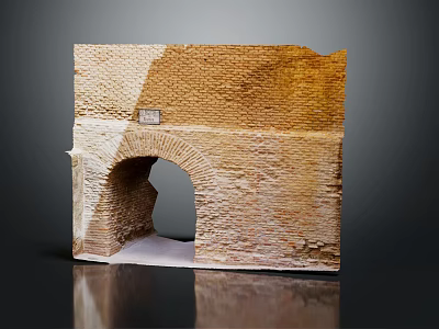 Ancient Brick Arch Architectural Remains With Weathered Surface And Historical Design 3d model
