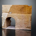 Ancient Brick Arch Architectural Remains With Weathered Surface And Historical Design