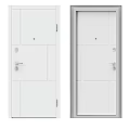 Modern White Hinged Door Design For Interior With Handle And Lock Details 3d model