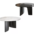 Modern Dining Tables With White Marble And Dark Tops Featuring Unique Base Design 3d model