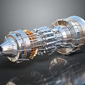 modern engine turbine turbofan engine turbine aircraft turbine steam turbine 3d model