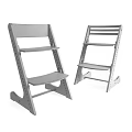 Wooden Children's Chair With Natural And White Color Simple Modern Step Design