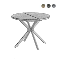 Modern Oval Coffee Table With Sleek Gray Tabletop and Crossed Dark Legs in Living Room