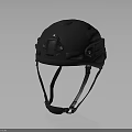 Black Protective Helmet With Modern Ergonomic Design Adjustable Straps And Chin Strap
