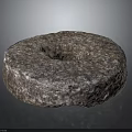 Traditional Stone Grinding Equipment Circular Shape With Rough Surface And Central Hole 3d model