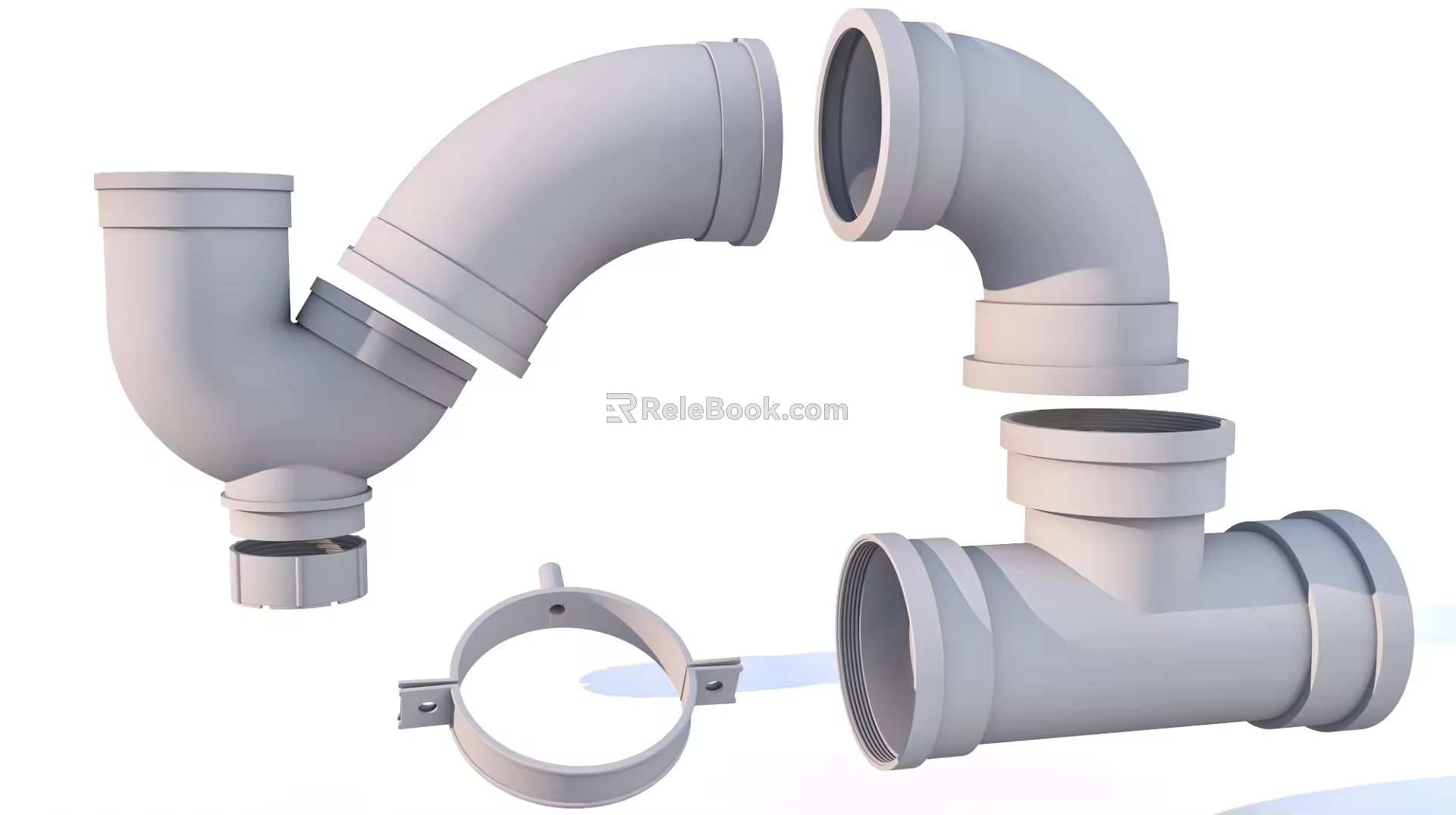 Water meter pipe angle valve door switch three-way elbow 3d model