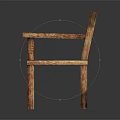 Rustic Solid Wood Bench With Slatted Seat Backrest And Armrests Design