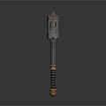 Slender Industrial Metal Equipment With Tower Like Top And Cylindrical Gold Base