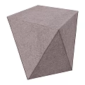 Modern Geometric Gray Side Table with Textured Fabric Surface and Contemporary Design