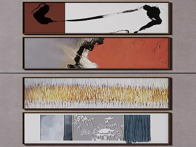 Abstract Wall Art Paintings With Modern Design For Interior Decoration 3d model