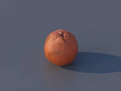 Fresh Orange Fruit With Vibrant Orange Color Against Gray Background And Natural Shadow 3d model