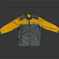 Yellow And Gray Color Block Long Sleeve Jacket With Collar Button Front Smooth Surface Reflection 3d model