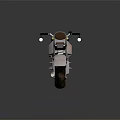 Custom Vintage Motorcycle With Brown Leather Seat Metal Frame And Retro Design