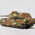 Military Tank With Camouflage Paint Long Cannon Barrel Tracks And Heavy Duty Build
