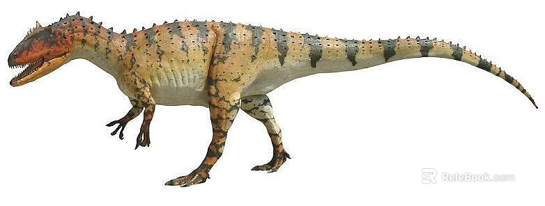 Large Terrestrial Reptile With Orange And Black Stripes And Scaly Body 3d model 