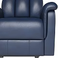 Navy Blue Leather Upholstered Single Recliner Sofa With Modern Comfortable Design 3d model
