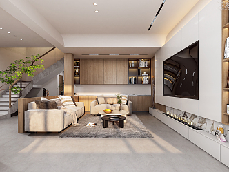 modern living room 3d model