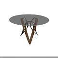 Modern Round Coffee Table With Glass Top And Wooden Base Design