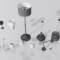 Modern Stylish Chandelier With Various Floor And Table Lamps In Design Collection