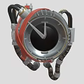 Smart Machine Mechanical Clock Design With Red Silver Structure Black Dial And Connected Tubes