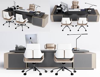 Modern Office Desk and Chair Office Desk and Chair Combination General Manager Desk and Chair 3d model